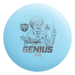 A blue Discmania Active Genius disc golf fairway driver.