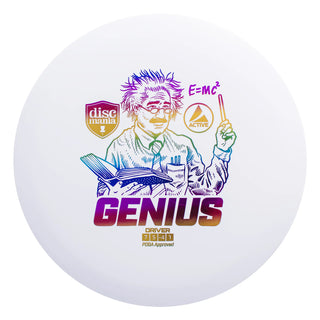 A white Discmania Active Genius disc golf fairway driver.