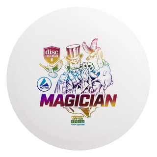 A white Discmania Active Magician disc golf fairway driver.