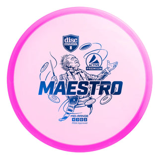 A pink Discmania Active Premium Maestro disc golf midrange.