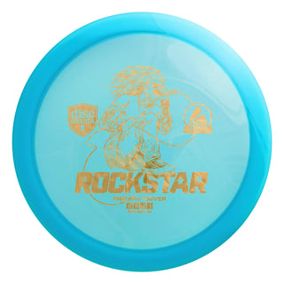 A blue Discmania Active Premium Rockstar disc golf fairway driver.