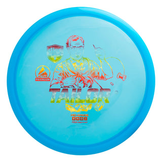 A blue Discmania Active Premium Tailor disc golf midrange.
