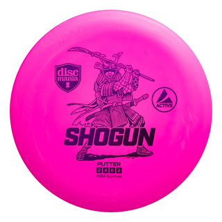 A pink Discmania Active Shogun disc golf distance driver.