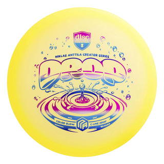 A yellow Discmania C-Line Color Glow Drop disc golf putter - Niklas Anttila Creator Series.