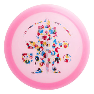 A pink Discmania C-Line Color Glow Vanguard disc golf fairway driver - Kyle Klein Creator Series.