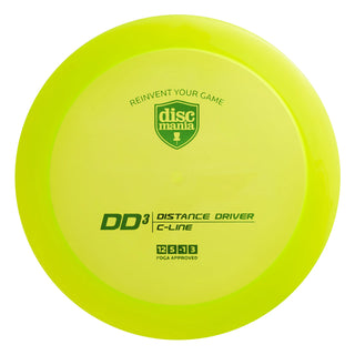 A green Discmania C-Line DD3 disc golf distance driver.