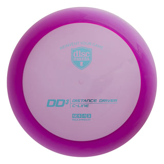 A purple Discmania C-Line DD3 disc golf distance driver.
