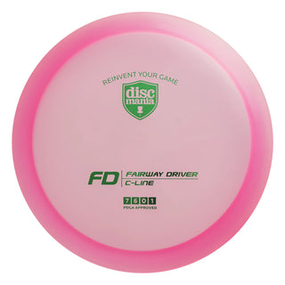 A pink Discmania C-Line FD disc golf fairway driver.