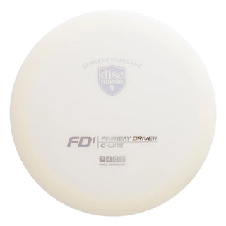 A white Discmania C-Line FD1 disc golf fairway driver.