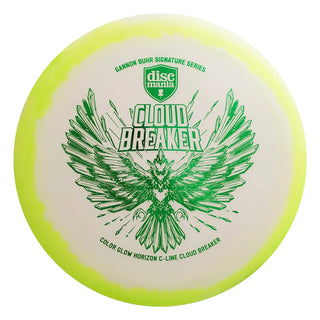 An white and green Discmania C-Line Glow Horizon Cloud Breaker disc golf distance driver - Gannon Buhr Signature Series.