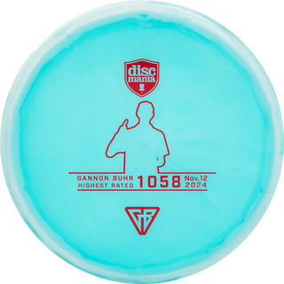 A turquoise and white Discmania C-Line Glow Horizon P3X disc golf putter - Gannon Buhr higest rated edition