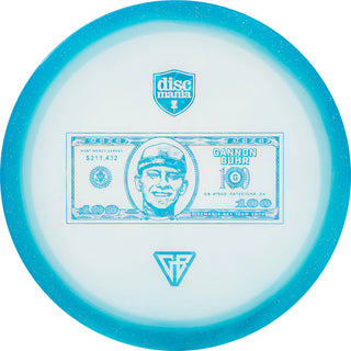 A white and blue Discmania C-Line Horizon Metal Flake FD3 disc golf fairway driver - Gannon Buhr most money earned edition.