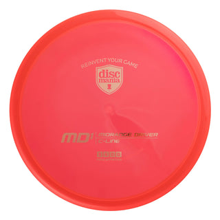 A red Discmania C-Line MD1 disc golf midrange.