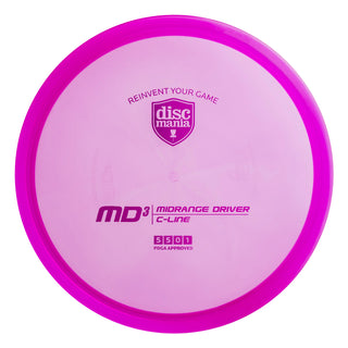 A purple Discmania C-Line MD3 disc golf midrange.