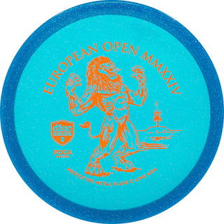 A blue Discmania C-Line Metal Flake MD4 disc golf midrange - European Open 2024 edition.