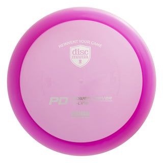 A purple Discmania C-Line PD disc golf distance driver.