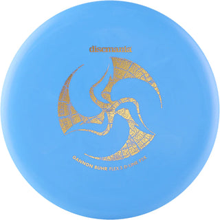 A blue Discmania D-Line Flex 3 P2X disc golf putter - Huk Lab Gannon Buhr edition.