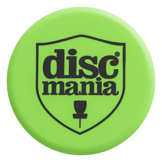 A green Discmania disc golf mini marker disc.