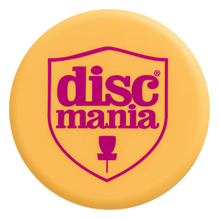An orange Discmania disc golf mini marker disc.