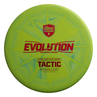A green Discmania Exo Extra Soft Vapor Tactic - Special Edition Mystery Box 2022 disc golf putter.