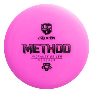 A pink Discmania Exo Hard Method disc golf midrange.