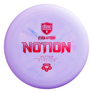 A purple Discmania Exo Hard Notion disc golf midrange.