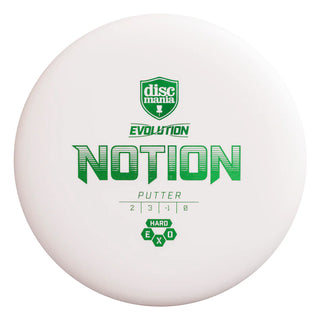 A white Discmania Exo Hard Notion disc golf midrange.