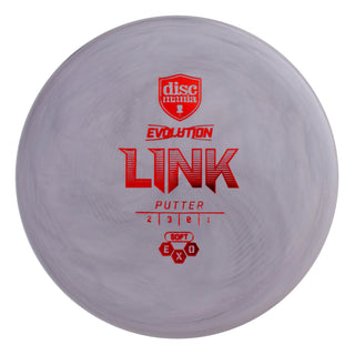 A gray Discmania Exo Soft Link disc golf putter.