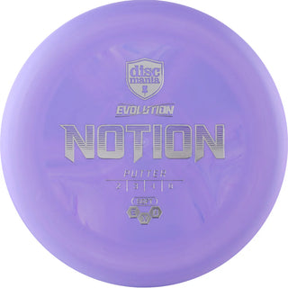 A purple Discmania Exo Soft Notion disc golf putter.