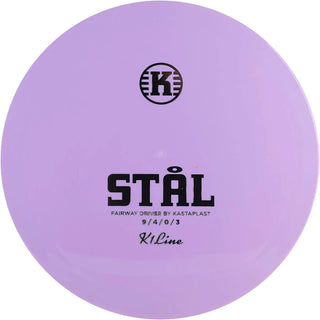 A purple K1 Stål disc golf disc.