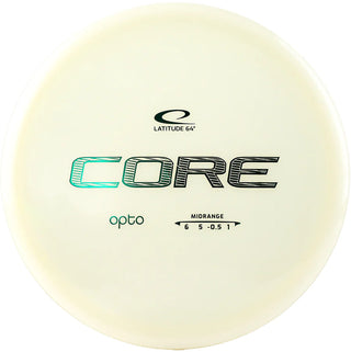 A white Opto Core disc golf disc.