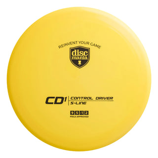 A yellow S-Line CD1 disc golf fairway driver.