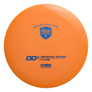 An orange S-Line DD3 disc golf distance driver.