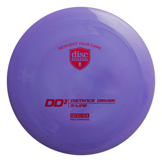 A purple S-Line DD3 disc golf distance driver.