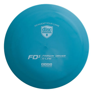 A turquoise S-Line FD3 disc golf fairway driver.
