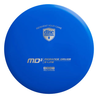 A blue S-Line MD3 disc golf midrange.