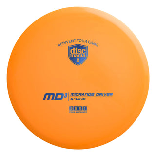 An orange S-Line MD3 disc golf midrange.