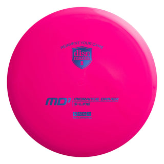 A pink S-Line MD3 disc golf midrange.