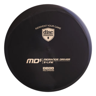 A black S-Line MD5 disc golf midrange.