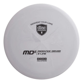 A gray S-Line MD5 disc golf midrange.