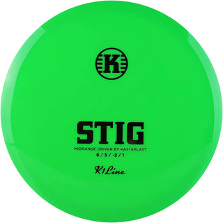 A green K1 Stig disc golf disc.
