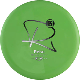 A green K3 Reko disc golf disc.