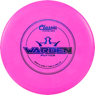 A pink Classic Blend Warden disc golf disc.