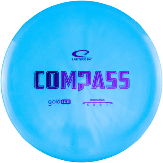 A turquoise Gold Ice Compass disc golf disc.