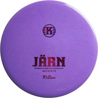 A purple K1 Järn disc golf disc.