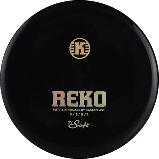A black K1 Soft Reko disc golf disc.
