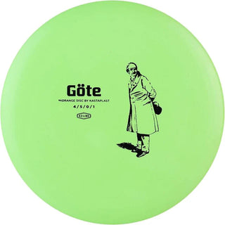 A green K3 Göte disc golf disc.