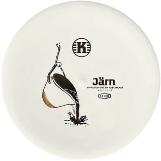 A white K3 Järn disc golf disc.