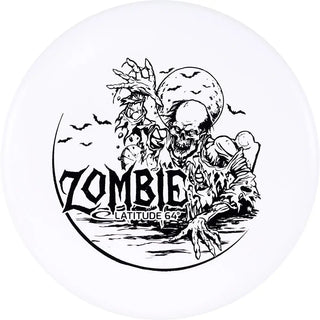 A white SPZ Zombie disc golf disc.