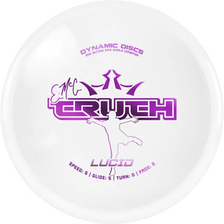 A white Lucid Emac Truth disc golf disc.